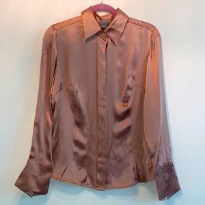 Ann Taylor Button Down Silk Blouse